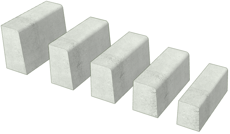 片面R歩車道境界ブロック基本