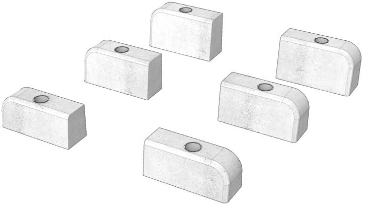 片面R歩車道境界ブロックコーナー デリネーター