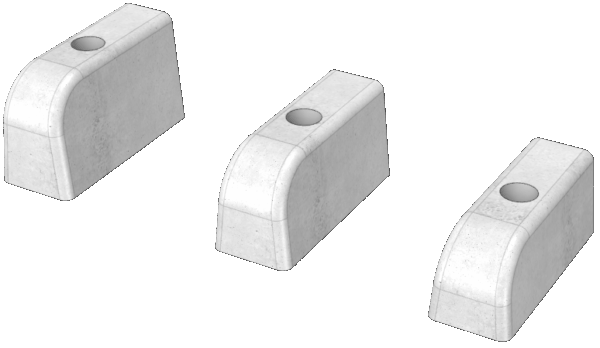 両面Ｒ歩車道境界ブロックコーナー デリネーター
