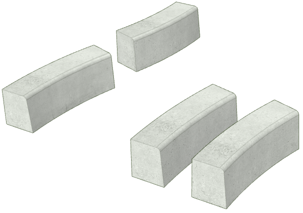 片面R歩車道境界ブロック曲線(内R、外R)