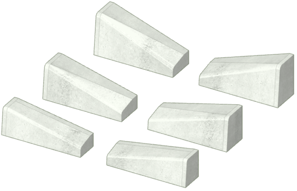 片面R歩車道境界ブロック切り下げ三角部(SRタイプ)