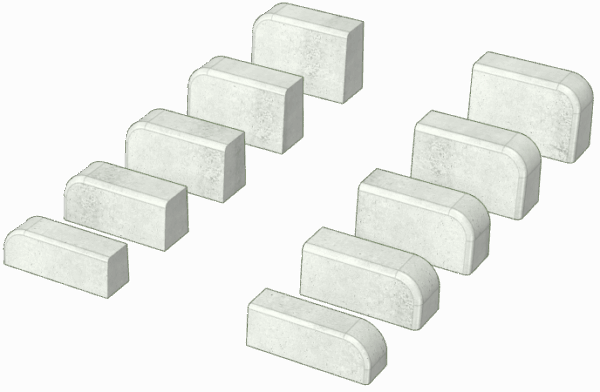 片面R歩車道境界ブロックコーナー