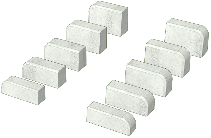 片面R歩車道境界ブロックコーナー